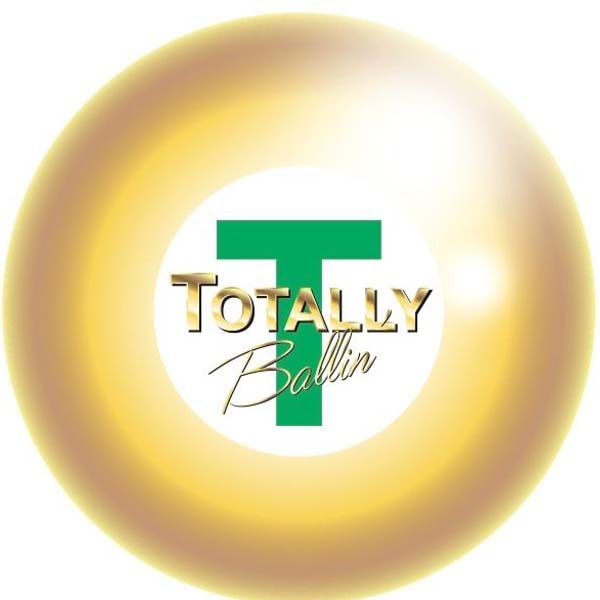 Metallic gold custom magic 8 ball with grandient Logo