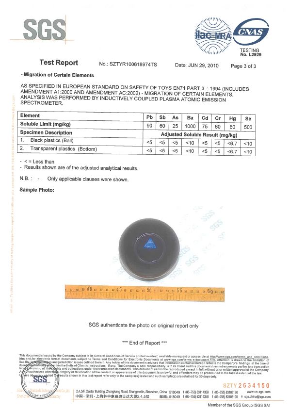 Custom Magic Eight ball EN 71 Test Result Page 4